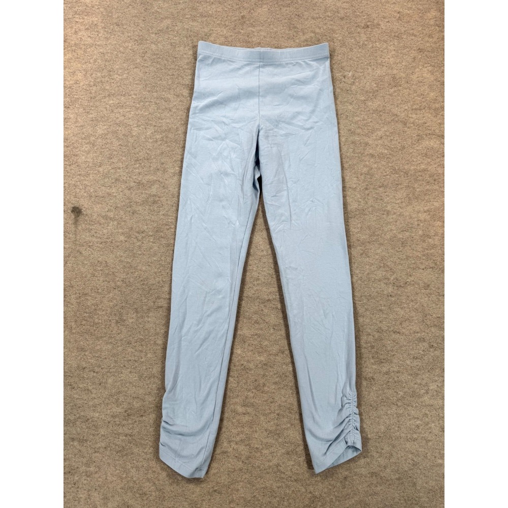 Old Navy Legging Girl Large 10-12 Light Blue Stretch Ruched Ankle Detail Pull On